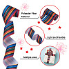 2Rolls 2 Styles Stripe Pattern Printed Polyester Grosgrain Ribbon OCOR-TA0001-37K-4