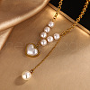 Heart 304 Stainless Steel & Plastic Imitation Pearl Pendant Necklaces for Women FS-WGD716F-01-1