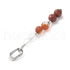 Faceted Round Natural Quartz Crystal & Carnelian & Red Jasper Beaded Pendants PALLOY-JF03529-01-3