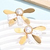 Flower 304 Stainless Steel Stud Earrings EJEW-C142-05G-3