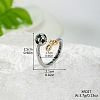 Football & Heart Alloy Enamel Adjustable Open Cuff Rings FS-WGC4484-01-3