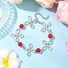 Alloy Natural Malaysia Jade Link Bracelets for Women BJEW-JB11684-05-1