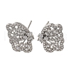 Rack Plating Brass Micro Pave Cubic Zirconia Studs Earrings EJEW-R162-18P-1