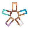 Transparent Resin & Walnut Wood Pendants RESI-CJ0001-77-3