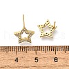 Star Brass Micro Pave Cubic Zirconia Ear Studs EJEW-D304-33G-3