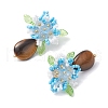 Handmade Glass Seed Beads Natural Tiger Eye Stud Earrings EJEW-MZ00449-02-4