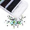 6000Pcs 5 Colors Frosted Opaque Glass Seed Beads SEED-YW0001-17-4