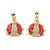 Brass Micro Pave Clear Cubic Zirconia Pendants KK-R229-03G-1