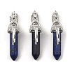 Natural & Synthetic Mixed Gemstone Pointed Pendants G-Z033-15P-2