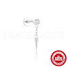 Cone Tassel 925 Sterling Silver Micro Pave Clear Cubic Zirconia Cartilage Earrings FS-WGA2317-10-2