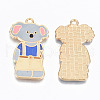 Alloy Enamel Pendants X-ENAM-T011-16KC-RS-2