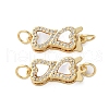 Brass Micro Pave Cubic Zirconia Box Clasps KK-U070-06G-1