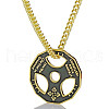 Fitness Barbell Alloy Black Enamel Pendant Necklaces for Men FS-WG955E3-02-2