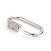 Brass Micro Pave Clear Cubic Zirconia Screw Carabiner Lock Charms ZIRC-E164-10P-3