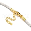Leather Braided Cord Link Bracelets MAK-K022-01G-06-3