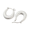 Non-Tarnish Texture Teardrop 304 Stainless Steel Hoop Earrings for Women EJEW-C067-06P-2