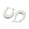 Texture Teardrop 304 Stainless Steel Hoop Earrings for Women EJEW-C067-06P-2