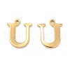 Ion Plating(IP) 304 Stainless Steel Alphabet Charms STAS-H122-U-G-1