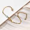 304 Stainless Steel Paperclip Chain Bracelets BJEW-A035-04G-01-1