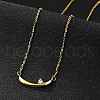 925 Sterling Silver Pave Clear Micro Pave Cubic Zirconia Boat Pendant Necklaces for Women NJEW-D315-02G-1