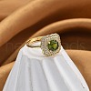 Mother's Day Rings Adjustable Rack Plating Brass Micro Pave Cubic Zirconia Finger Rings for Women RJEW-M028-45G-1