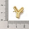 Brass Micro Pave Cubic Zirconia Letter Links KK-I717-04Y-3