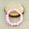 Glass Imitation Natural Agate Round Beaded Stretch Beaded Bracelets WG8D788-06-1