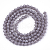 Opaque Solid Color Glass Beads Strands GLAA-Q080-4mm-B01-2