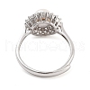 Mother's Day Jewellery Flower Natural Pearl & Cubic Zirconia Finger Rings STER-Z009-06P-3