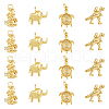 DICOSMETIC 16Pcs 4 Style Brass Micro Pave Cubic Zirconia Animal Pendants KK-DC0003-46-1