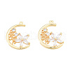 Brass Micro Pave Clear Cubic Zirconia Pendants KK-N231-384-2