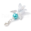 Angel Glass & Glass Pearl Pendant Decorations HJEW-JM01940-5