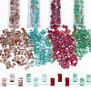 CREATCABIN 400Pcs 4 Colors 2-Hole Transparent Glass Seed Beads SEED-CN0001-21-1