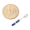 Faceted Round Natural Quartz Crystal & Lapis Lazuli & Kyanite Beaded Pendants PALLOY-JF03529-02-4