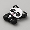Panda Silicone Beads SIL-WH0002-82B-2