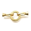 Flat Round Rack Plating Brass Fold Over Clasps KK-S508-11G-1