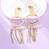 304 Stainless Steel Tassel Stud Earrings EJEW-Z098-04G-2