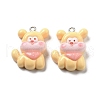 Opaque Resin Puppy Pendants RESI-R444-02E-1