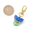 Flower Glass Pendants Decorations HJEW-MZ00248-07-4