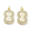 Brass Micro Pave Clear Cubic Zirconia Pendants KK-L213-038G-1