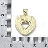 Brass Micro Pave Cubic Zirconia Pendants KK-V010-05G-03-3