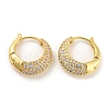 Brass Micro Pave Cubic Zirconia Hoop Earrings EJEW-C066-06G-1