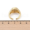 Brass Micro Pave Clear Cubic Zirconia Open Cuff Rings for Women RJEW-A059-01G-3