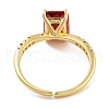 Mother's Day Rings Rectangle Rack Plating Brass Micro Pave Cubic Zirconia Solitaire Ring RJEW-Z059-10G-02-3