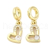 Brass Micro Pave Cubic Zirconia European Dangle Charms KK-D325-19G-02-1
