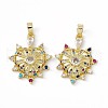 Brass Micro Pave Cubic Zirconia Pendants KK-E068-VC069-2