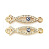 Alloy Blue Enamel Evil Eye Connector Charms ENAM-S003-03A-1