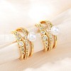 C-Shaped Brass Micro Pave Clear Cubic Zirconia Cuff Earrings EJEW-Z111-04G-02-1