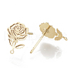 Brass Stud Earring Findings KK-S345-279G-2