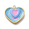 304 Stainless Steel Enamel Pendants STAS-Q347-01G-C-1